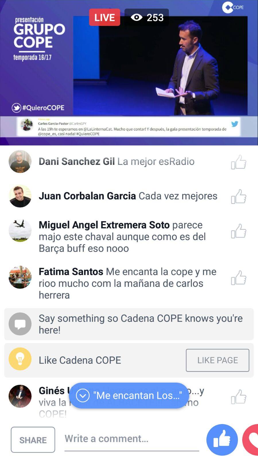 COPE live feed
