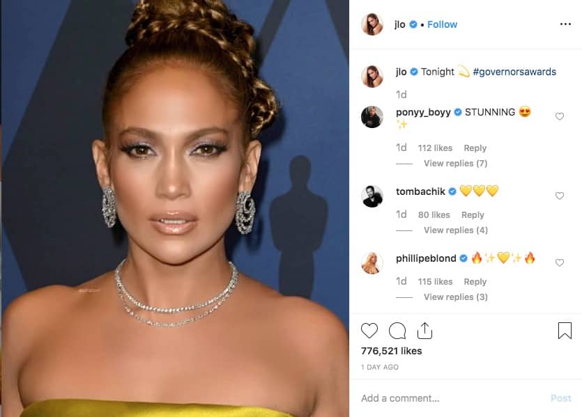Jennifer Lopez has a lot of followers on Instagram