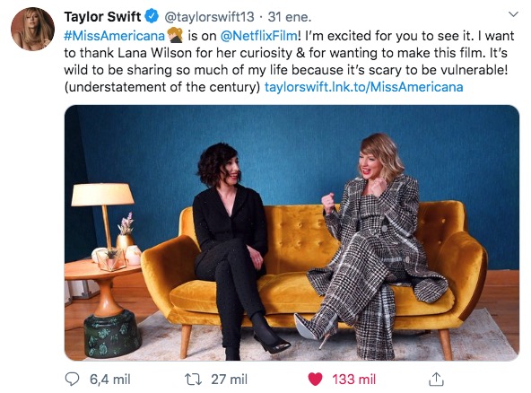 Twitter engagement by Taylor Swift