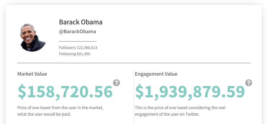 @BarackObama Twitter value