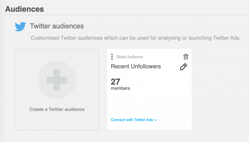 Audiense Connect - unfollower audience