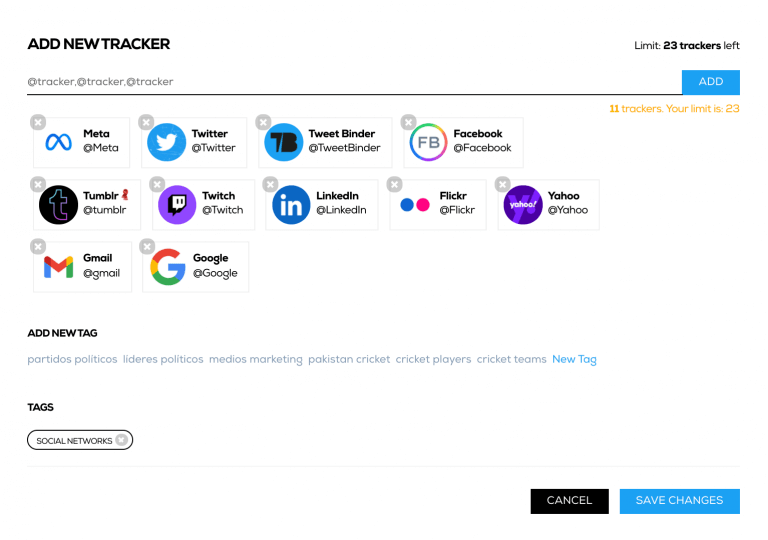 tweet binder tracker