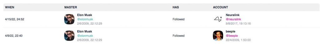 Elon musk twitter follows accounts