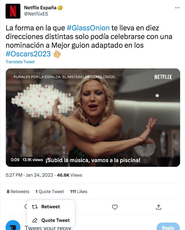 como citar un tweet de netflixes