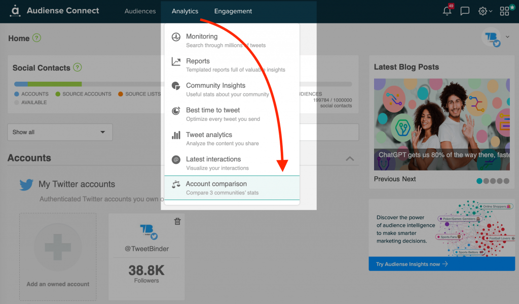 Audiense Connect - Twitter Account Comparison