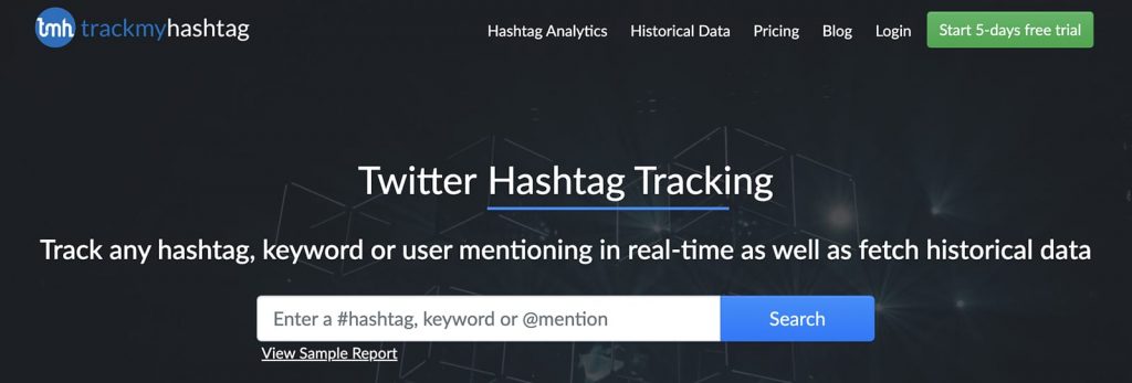 TrackMyHashtag - homepage