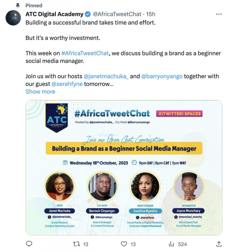 X post - @AfricaTweetChat