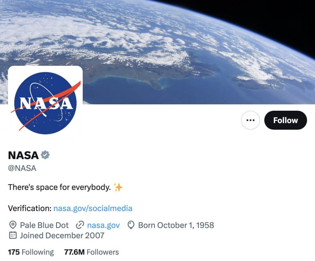 X profile - @NASA