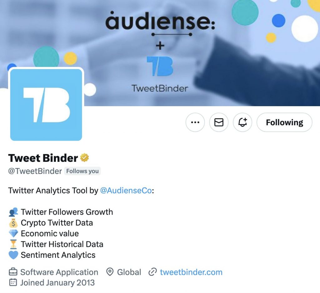 X / Twitter profile - TweetBinder