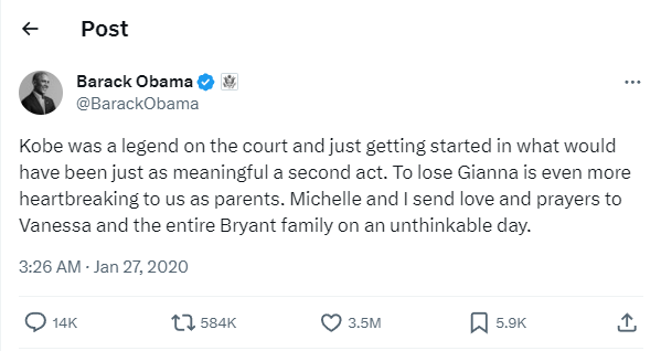 The most liked tweet of all time by Barack Obama