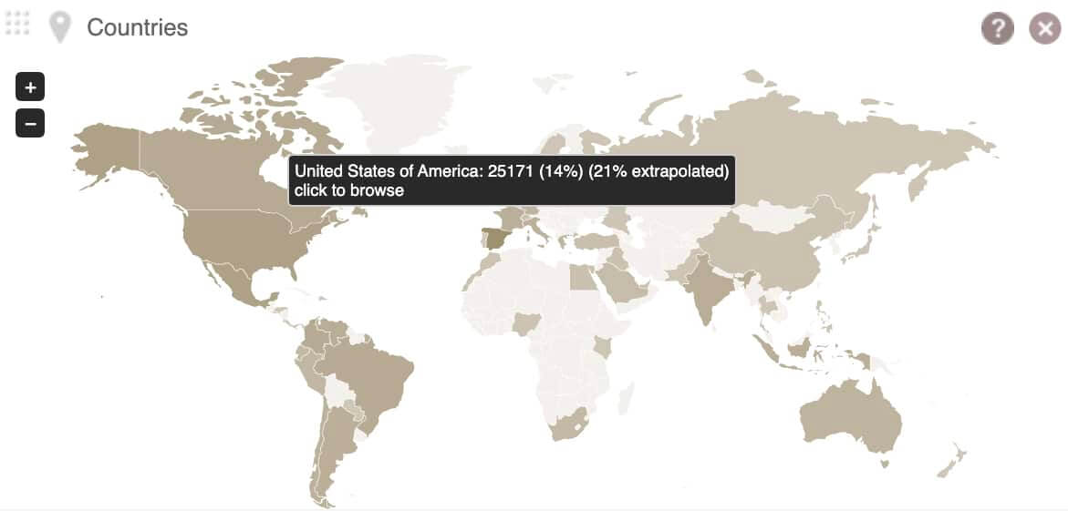 Audiense Connect datos países Twitter