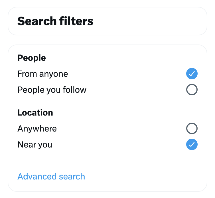 twitter location search filters desktop