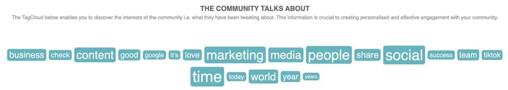 nube de hashtags twitter